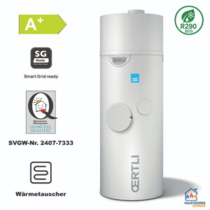OERTLI Wärmepumpe DHW 301CHP + mit WT